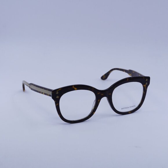 Bottega Veneta BV0241O 002 Eyeglasses Havana 49mm Square Frame - Picture 1 of 10